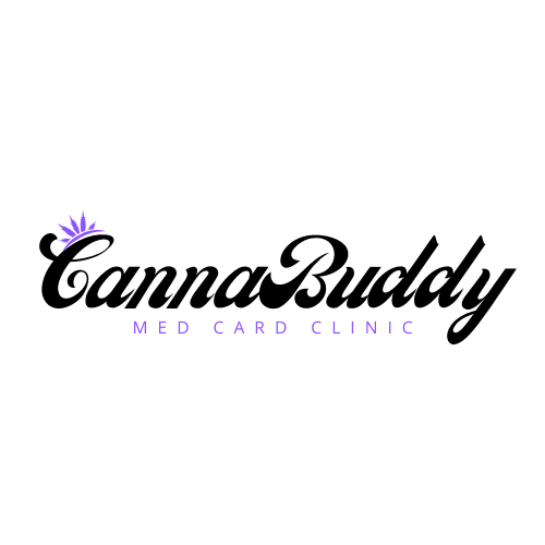 the logo for cannabuddy med card clinic